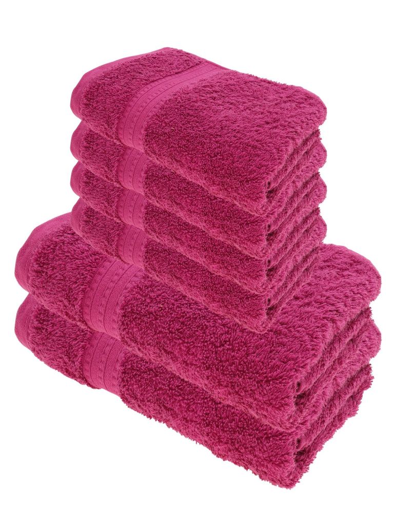 Julie Julsen BIO Duschtuch-Set 6 tlg. 2 Dusch- 4 Handtücher Fuchsia