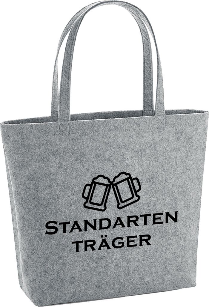 Huuraa Filzshopper Standartenträger Schützenfest 22 Liter Grey Melange Filztasche Geschenkidee