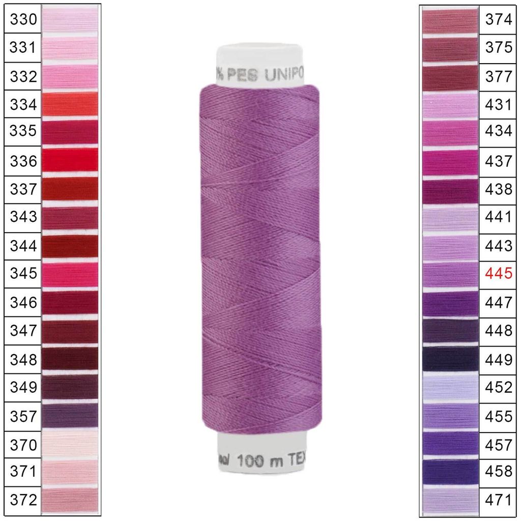Nähgarn 100m Unipoly 120 Tex14x2 Polyester Nähfaden Nähmaschinengarn Farben 2v6 , Farbe:445