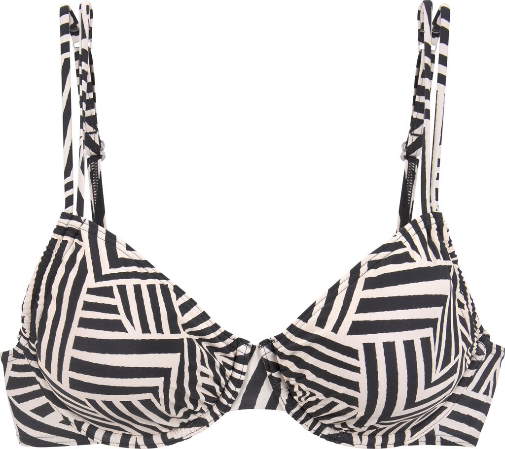 LASCANA Bügel-Bikini-Top schwarz-creme Größe 44 Cup F