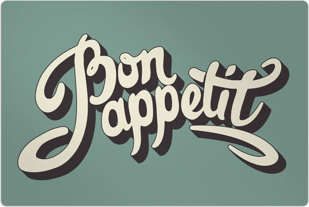 Küchenmatte 80x120 cm Vinylmatte Bodenmatte Dekoration - Bon appetit Inschrift