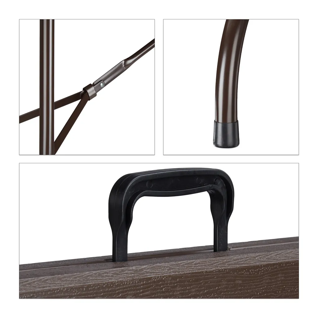 Table de terrasse pliante aspect bois résistante aux intempéries 180cm - 8