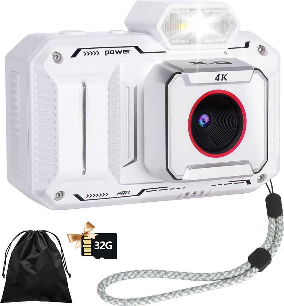 Tragbare Digitalkamera HD 1080P 48MP Fotokamera Kompaktkamera mit 32 GB Speicherkarte 18X Digitalzoom Geschenk für Kinder, Jugendliche, Anfänger,...