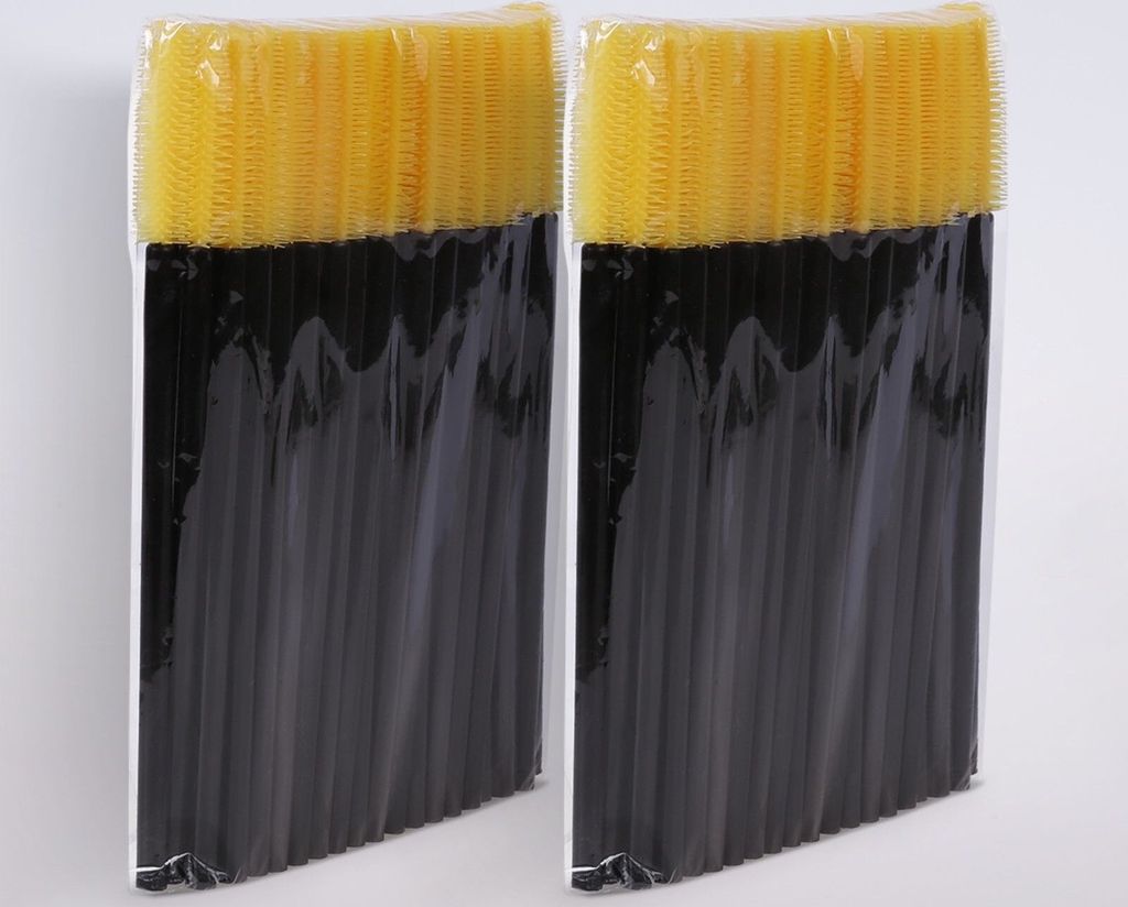 Wimpernverlängerung Wimpernbürste Wimpernbürstchen Mascara Bürste Silikon, 100 Stück