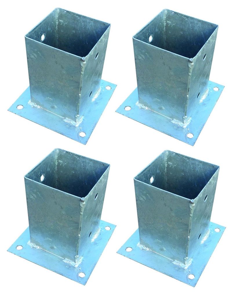 4x Pfostenträger für Zaunpfosten 9x9cm zum Aufschrauben Produktbild 