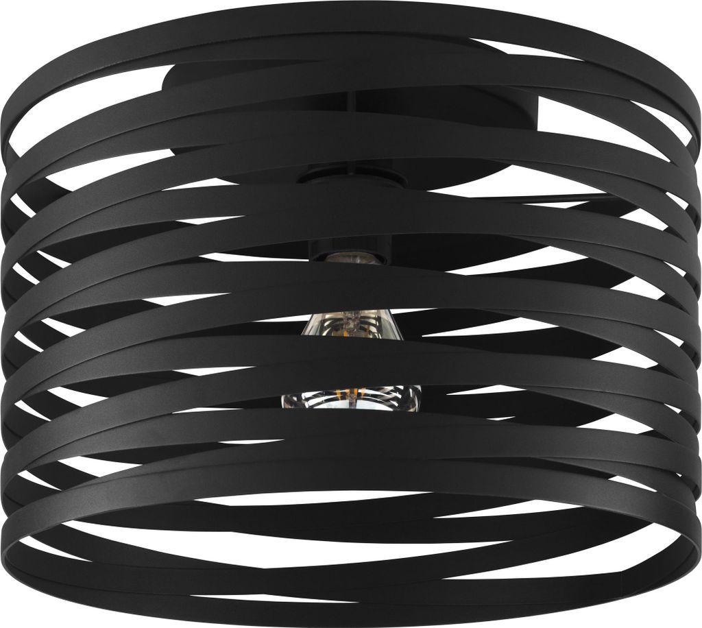 CREMELLA Wand-/Deckenleuchte Lampe Beleuchtung - H26 x Ø37 cm - schwarz - 1X60W exkl. - IP20