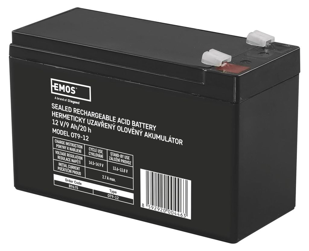 Emos Akumulátor Sla 12V/9Ah Fa-6,3Mm Image du produit 