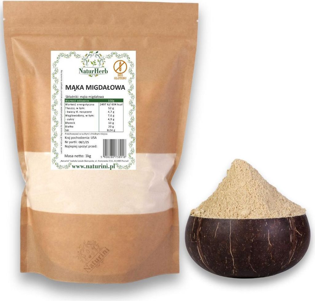 MĄKA MIGDAŁOWA, MACZKA Z MIGDAŁÓW 500g Naturini Zdjęcie produktu 
