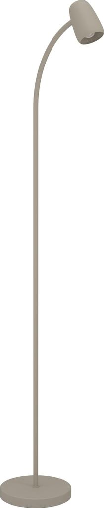 EGLO Stehlampe Carlo, Lampe Wohnzimmer mit Flexarm, Standleuchte schwenkbar aus Metall in Sandfarben, Leselampe mit E14 Fassung, H 170 cm