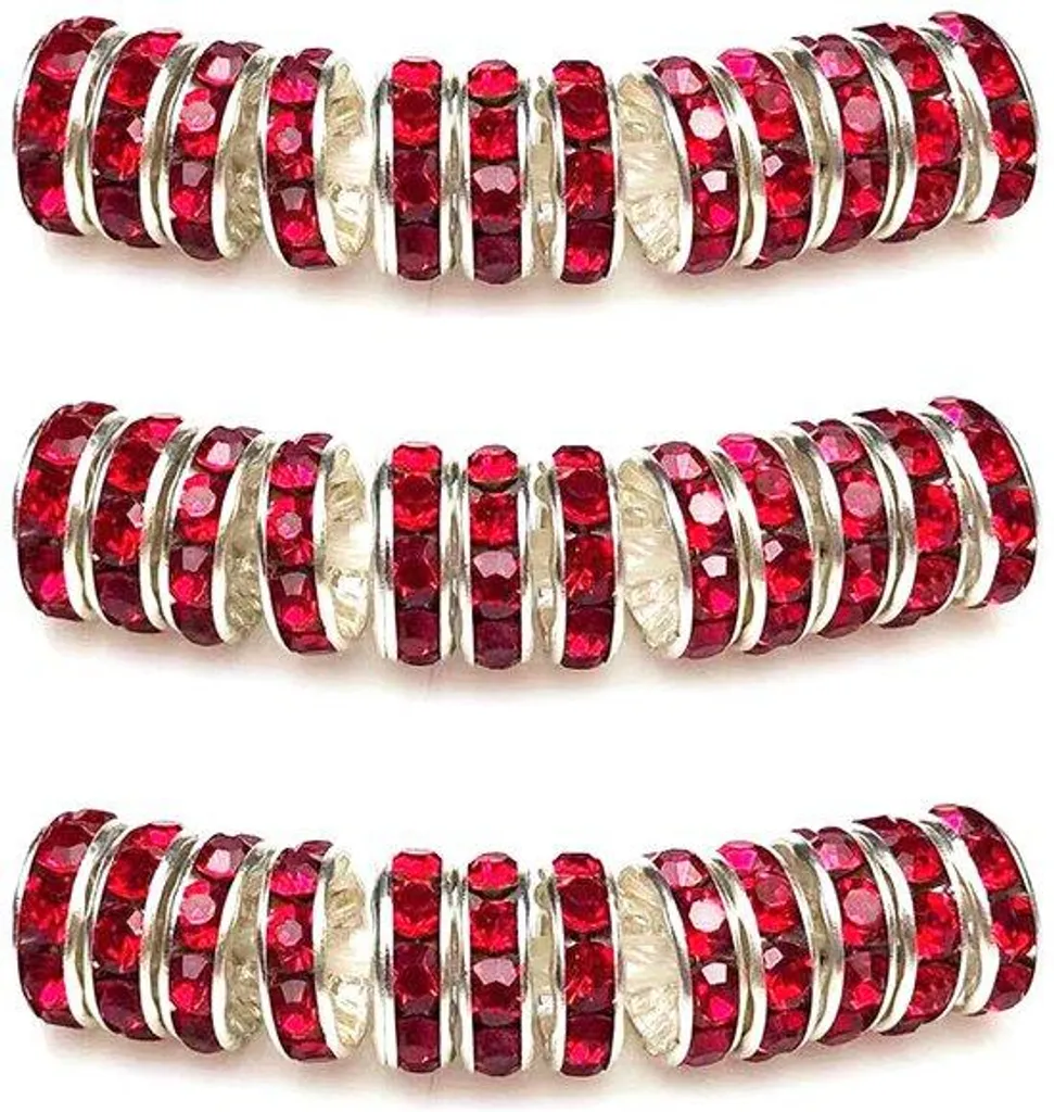 Lot de 100 perles de fabrication de bijoux rouges 8mm et séparateurs chic