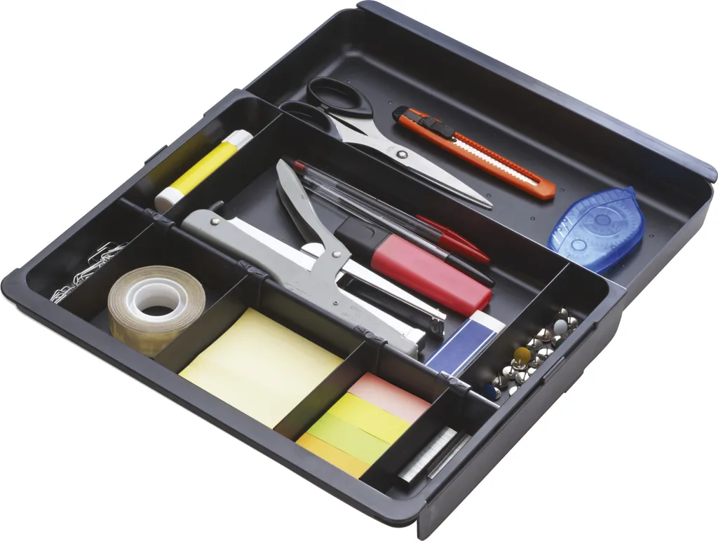 Exacompta 6x Organiseur de Tiroir Drawinsert Noir 316014D - Modulaire