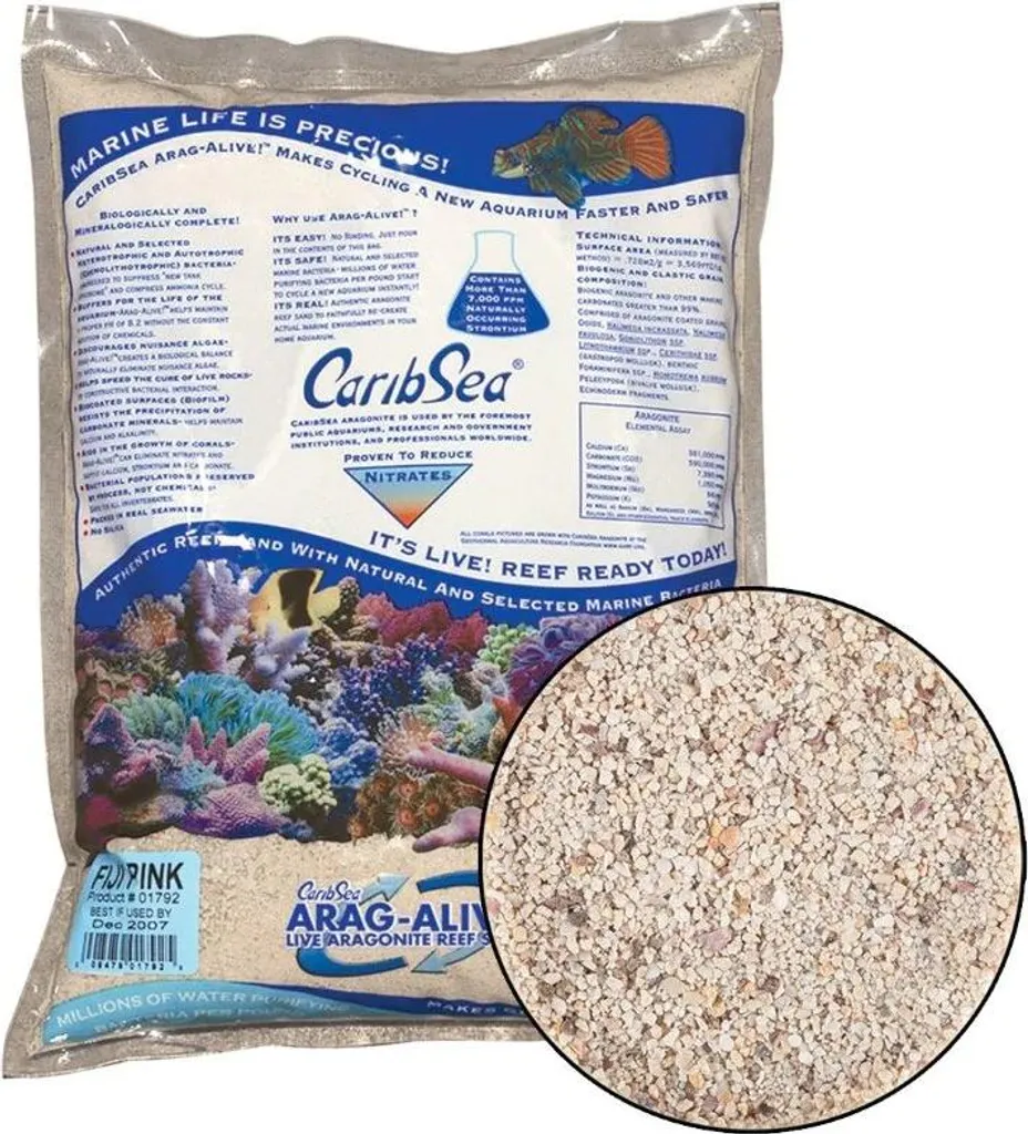 Arag-Alive Fiji Pink Sable Biologique 9,07 kg Substrat Haute Pureté