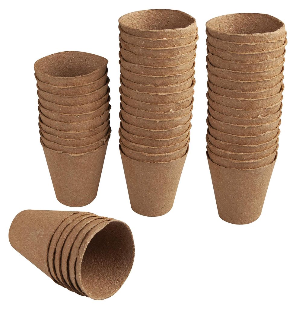 Windhager Anzuchttöpfe, 48 Stück, 8 cm, Braun, torffrei