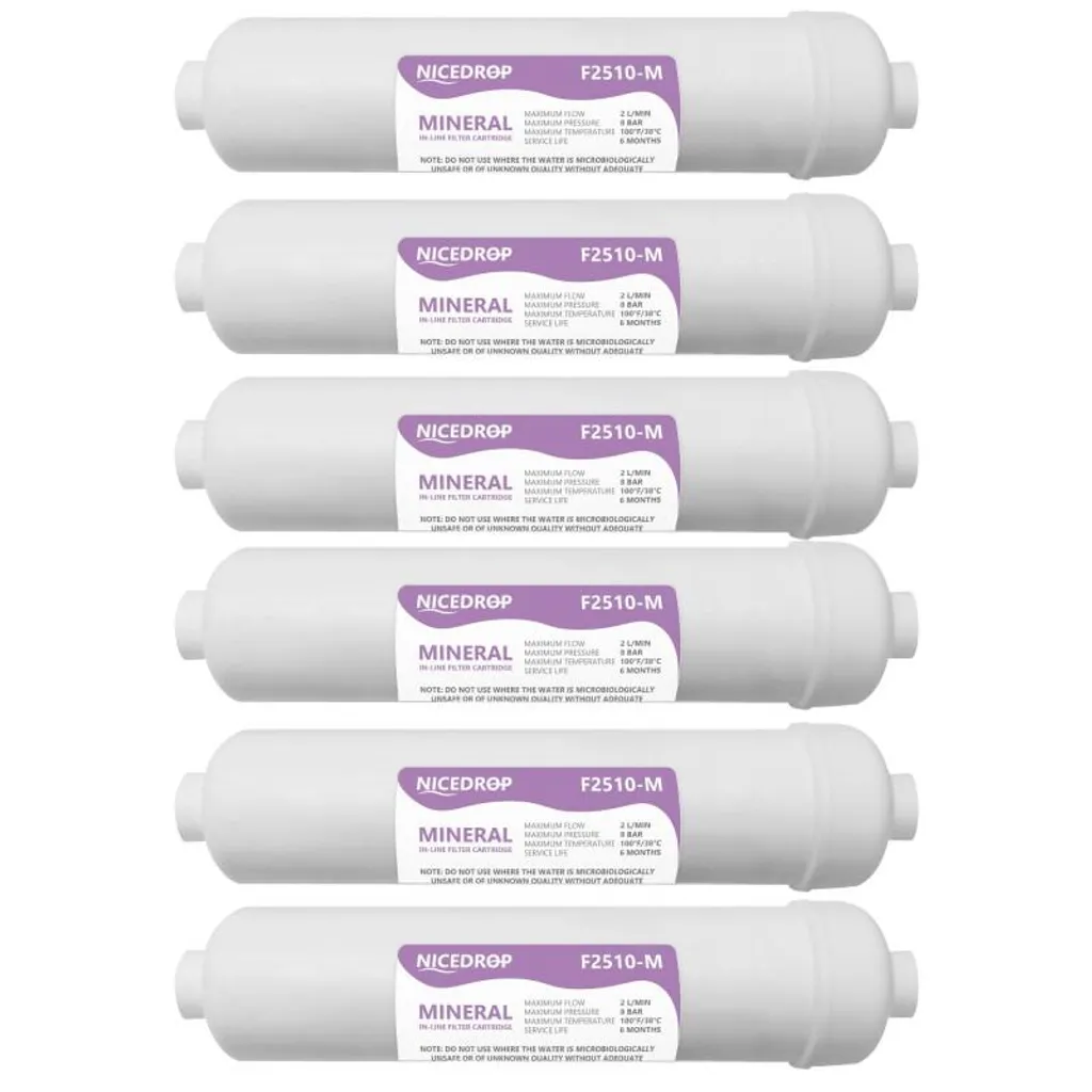 6 Cartouches Filtres In-line 10" - 1/4 Pouce pour Osmose Inverse Domestique