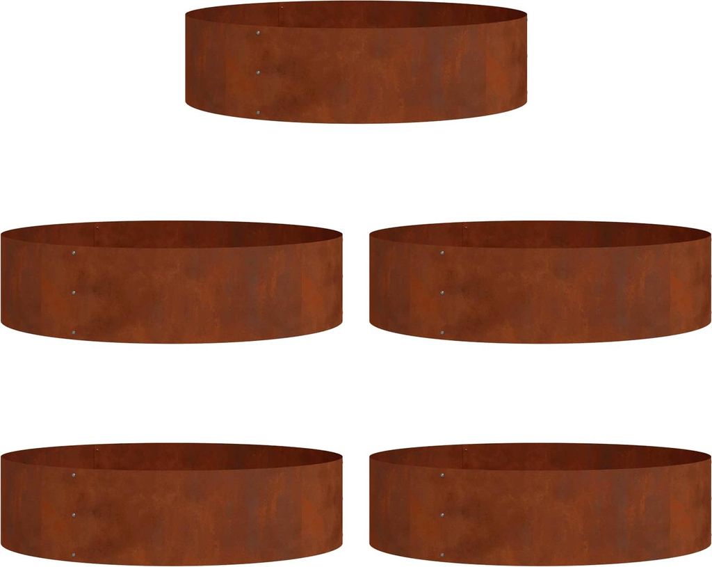 Pflanzenring 5 pcs Braun 80 x 80 x 20 cm Wetterfeststahl