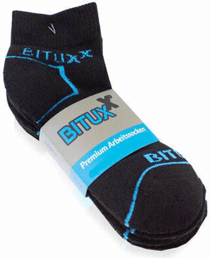 Bituxx 24 Paar Quaters Freizeit & Arbeitssocken Schwarz 39-42 MS-18614