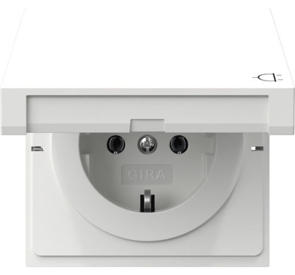 GIRA 445470 SCHUKO-Steckdose KDFlächenschalter Reinweiß (445470)