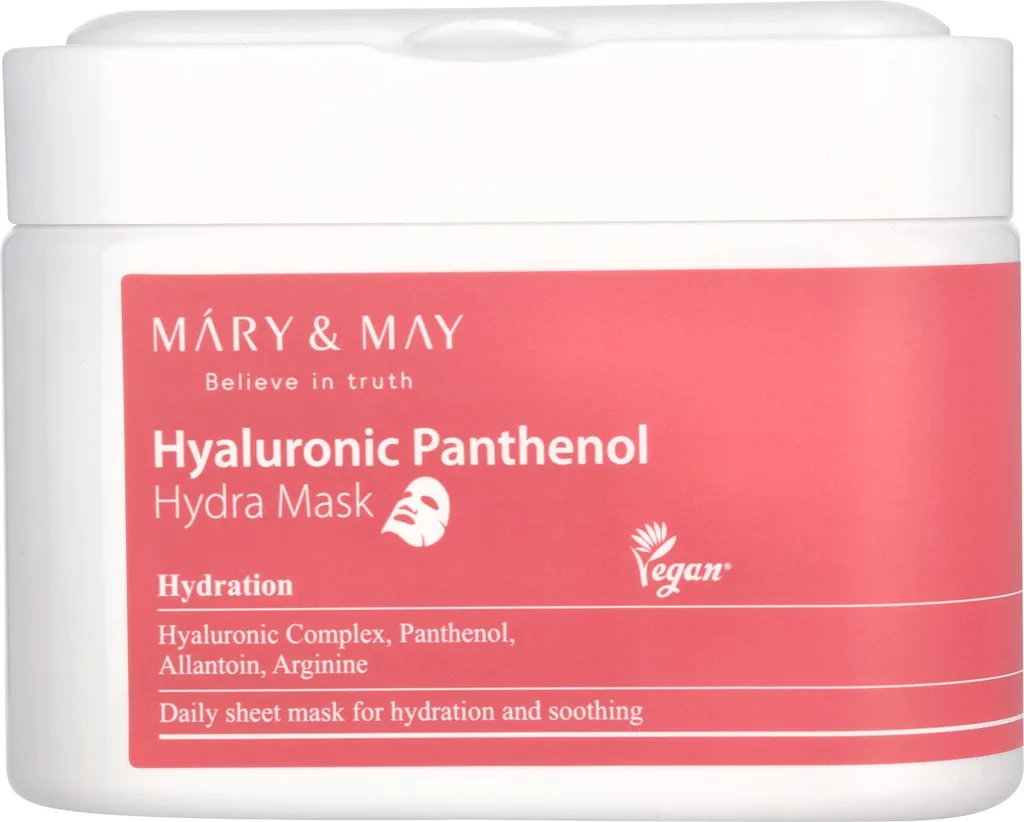 Mary & May Maschera Viso Ialuronico e Pantenolo 30 pz - Addio Pelle Spenta