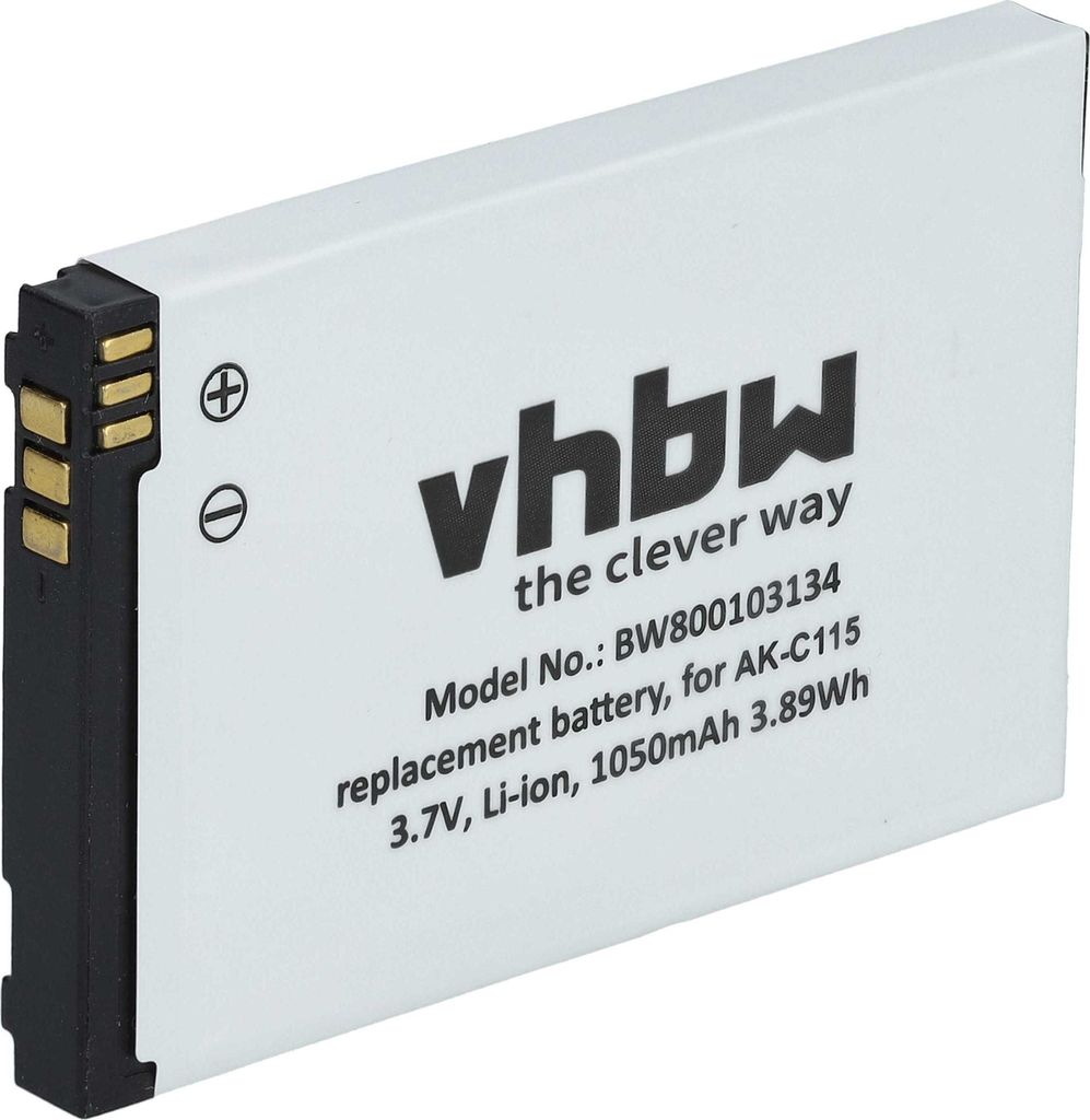 vhbw Akku kompatibel mit Emporia Telme C100, C115, C95, C96, C135 Handy Smartphone Senioren Telefon (1050 mAh, 3,7 V, Li-Ion)
