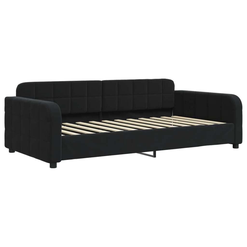 vidaXL Letto da giorno nero 90x200 cm in velluto Immagine del prodotto 