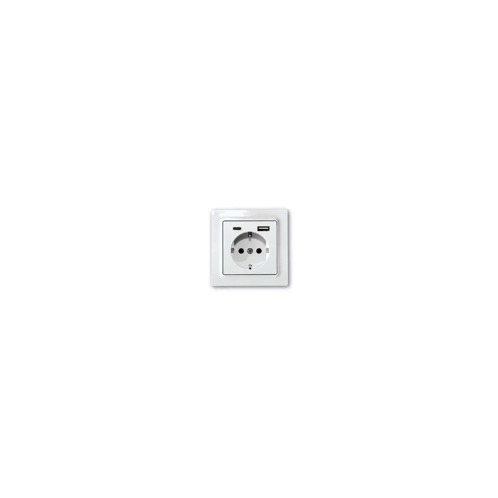 Prise USB encastrable Eltako protection enfant IP20 finition rws glz UP