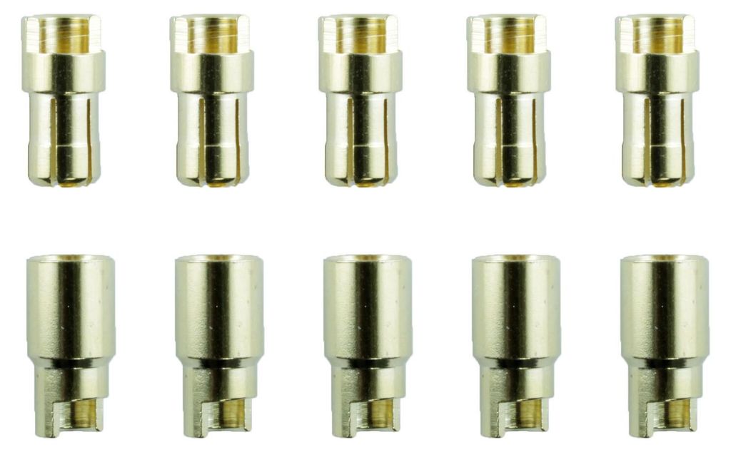 5 Paar 6 mm Goldkontaktstecker Verbinder (Stecker/Buchse) Produktbild 