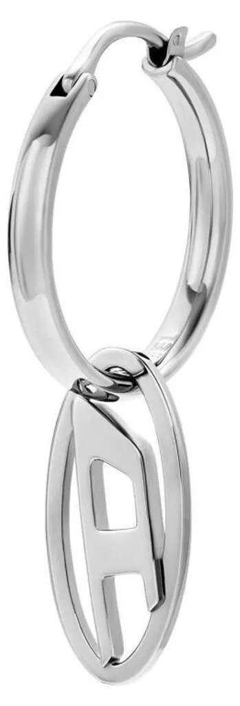 Boucles d'oreilles créoles 2 en 1 logo D argenté pour femme DX1601040