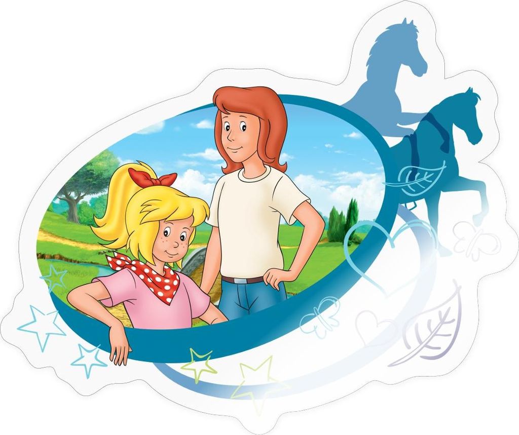 Spreadshirt Bibi Und Tina Beste Freundinnen Pferde Silhouetten Sticker Aufkleber, 10 x 10 cm, Transparent glänzend