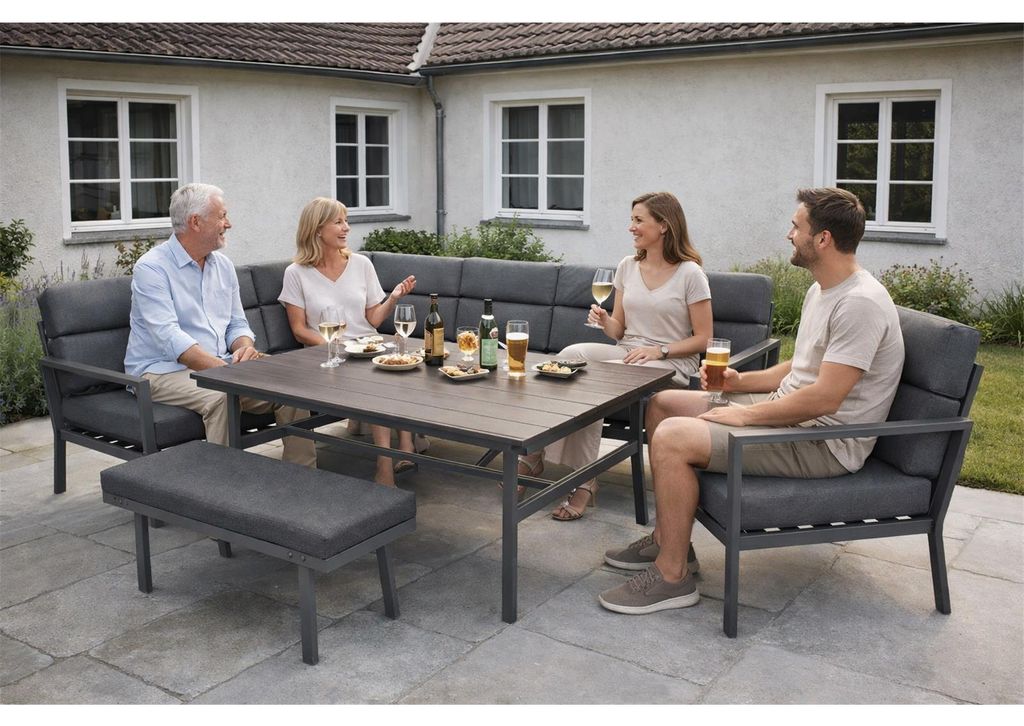 Green Spirit Ecklounge Siena Aluminium 9 Personen Anthrazit mit Tisch