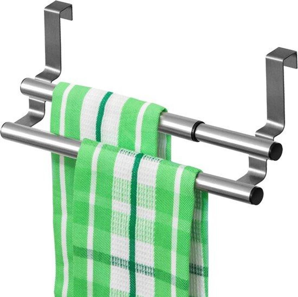 Tatkraft DOUBLE porte-serviettes de porte - 2 barres, Image du produit 