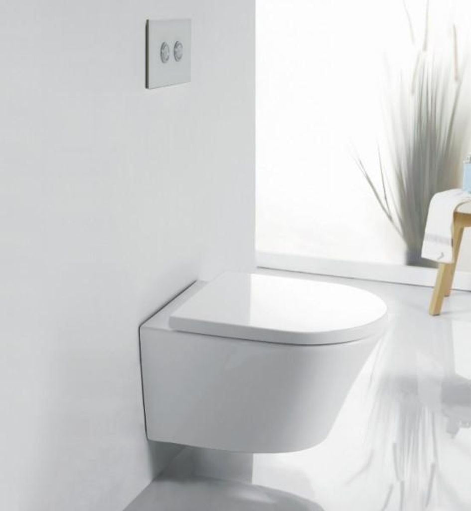 Spülrandloses WC 1088R inkl. Softclose Deckel - Weiß glänzend, Softclose-Sitz:Standard