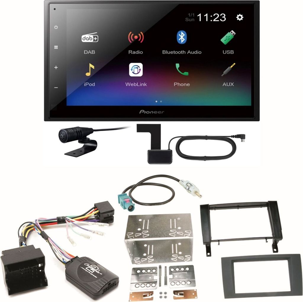 Pioneer DMH-A340DAB DAB+ Bluetooth Einbauset für Mercedes SLK R171 ab 2008