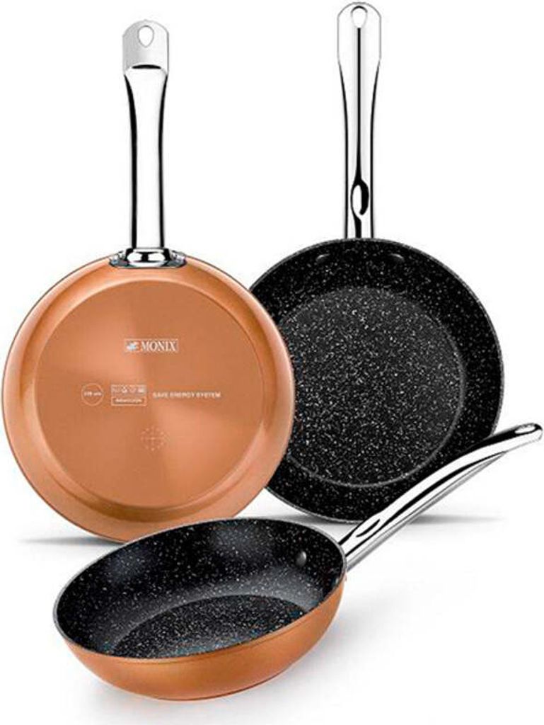 Monix M740026, Rund, Allzweckpfanne, Schwarz, Orange, Produktbild 