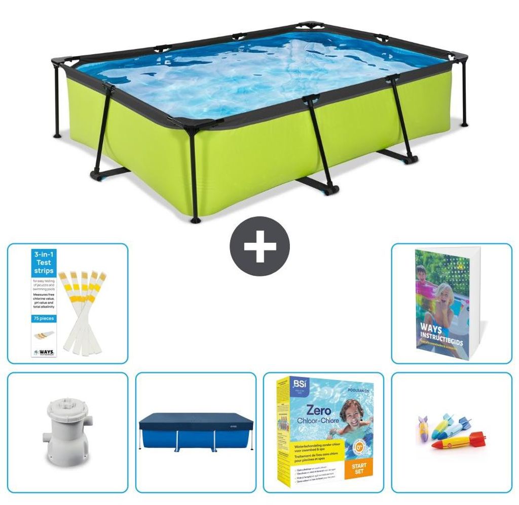 Exit Pool Rechteckig - 300x200x65 cm - 7-teilig S231
