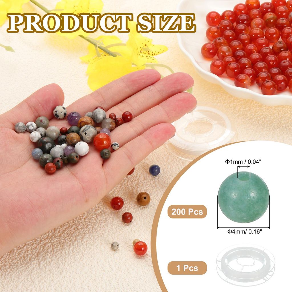 4mm Indische Achat Perlen 200 Stk Runde Natš¹rliche Edelstein Glatte Steinperlen Tš¹rkis Echter Jewel Fš¹r Armband Halskettenschmuck Herstell...