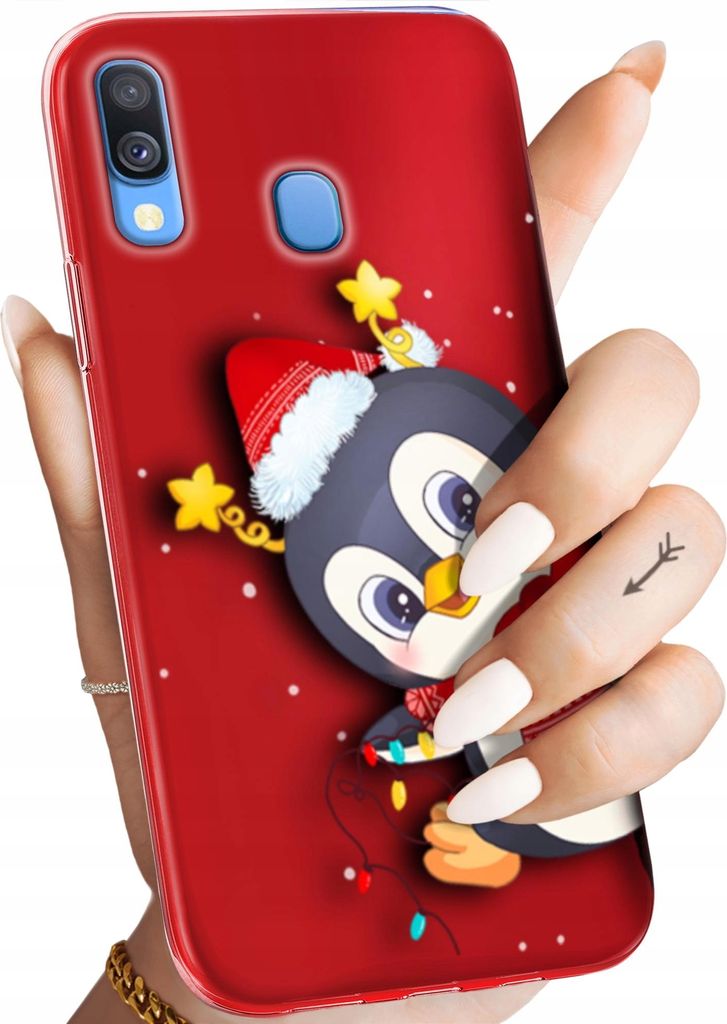 BEDRUCKTE HÜLLEN für SAMSUNG GALAXY A40 HANDYHÜLLEN HANDY SCHUTZ HÜLLE CASE SILIKON MUSTER WEIHNACHTEN SANTA CLAUS CHRISTMAS