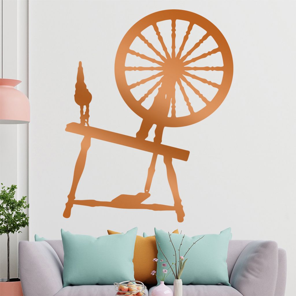 KIWISTAR Spinnrad - Spinnstuhl Stoff Spinnerei Wandtattoo in 6 Größen - Wandaufkleber Wall Sticker - Dekoration, Küche, Wohnzimmer, Schlafzimmer...