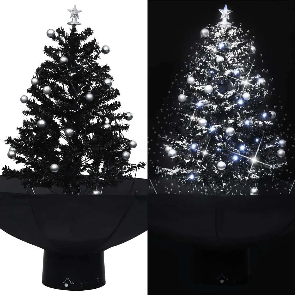 Petit Sapin Artificiel Enneigé Noir 75 cm pour Déco de Noël Moderne