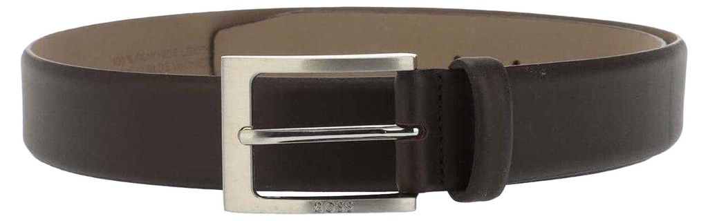 Boss - Gürtel für Herren, Logo, Leder GT21646 (XXS - XXL105 cm x 38 mm) (Dunkelbraun)