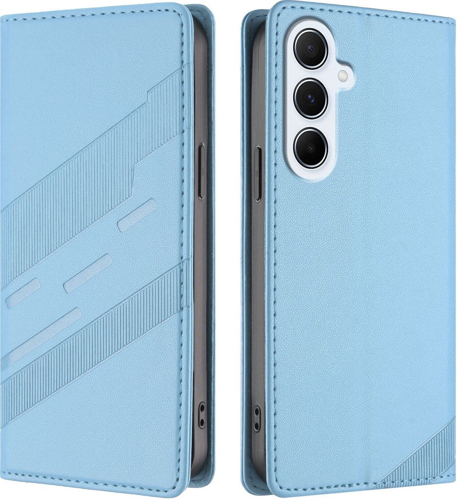 Hülle für Samsung Galaxy A56 5G, Kunstleder Brieftaschen Handyhülle mit Kartenfach und Standfunktion Hellblau