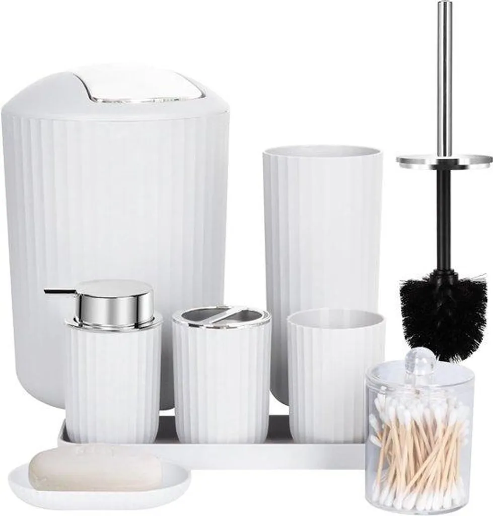 Ensemble de bain 8 pièces pour harmoniser une pièce d'eau dépareillée