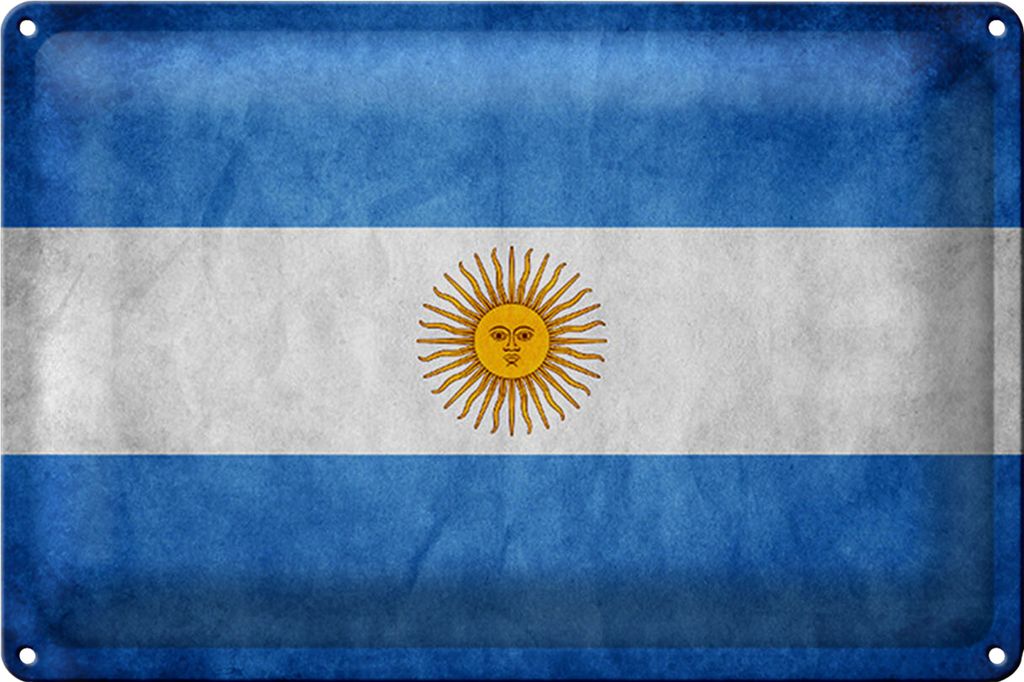Blechschild Flagge 40x30cm Argentinien Fahne