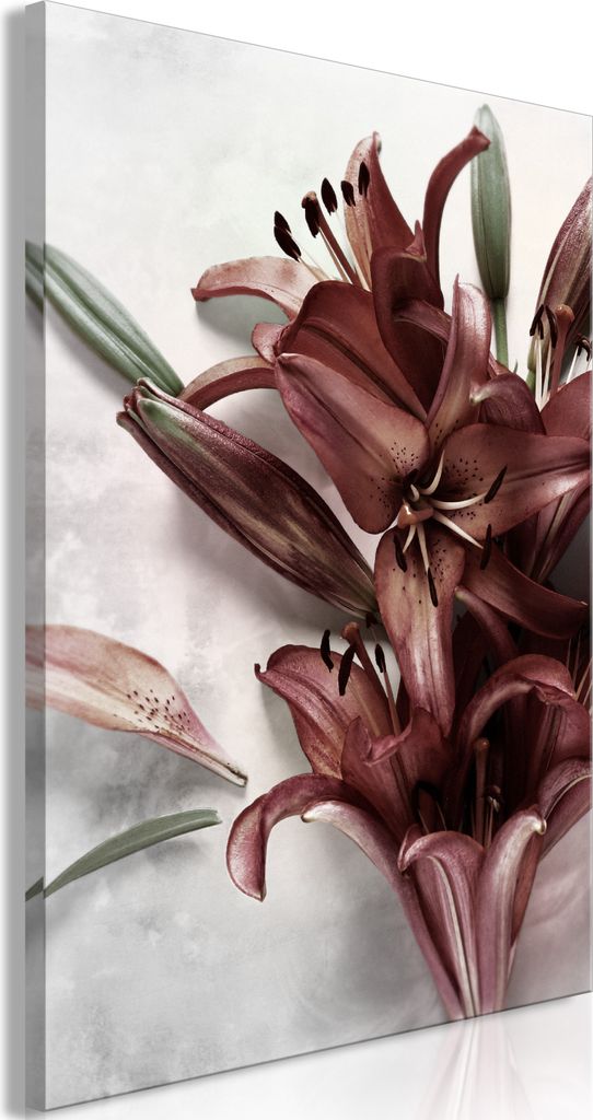 Italienischer Leinwand Leinwandbild - Floral Form (1 Part) Vertical 60x90 cm Blumen b-C-0496-b-a