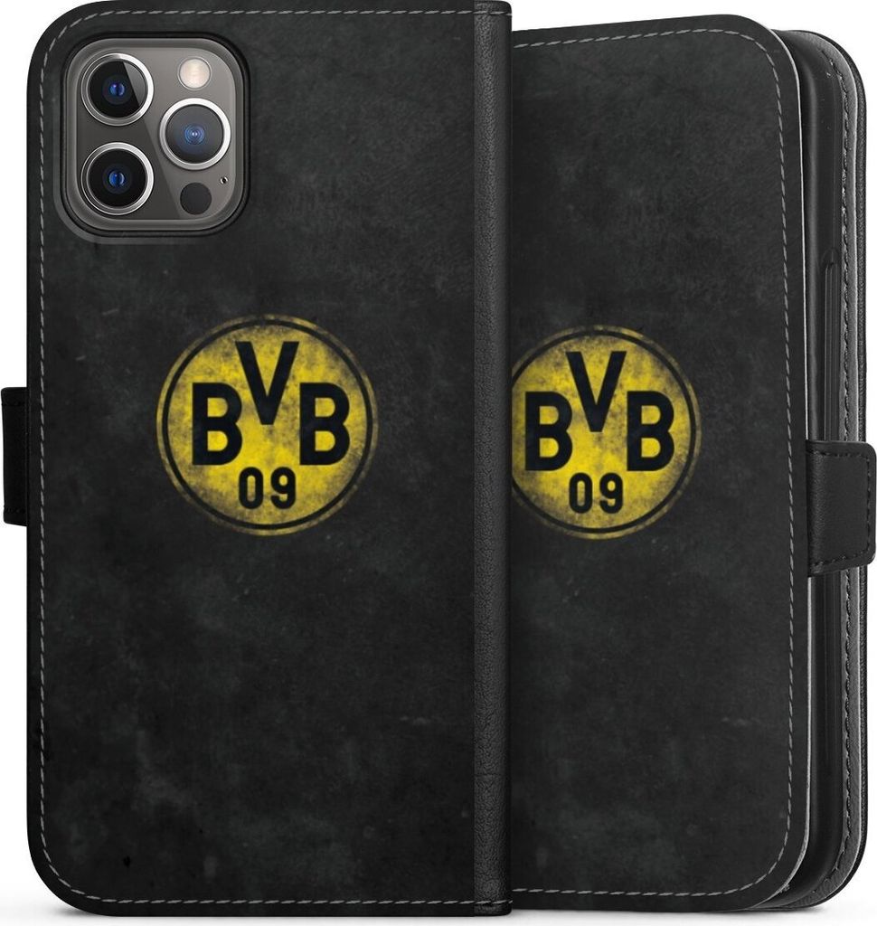 DeinDesign Klapphülle für Apple iPhone 12 Pro Handytasche Lederhülle Tasche BVB Borussia Dortmund Fanartikel
