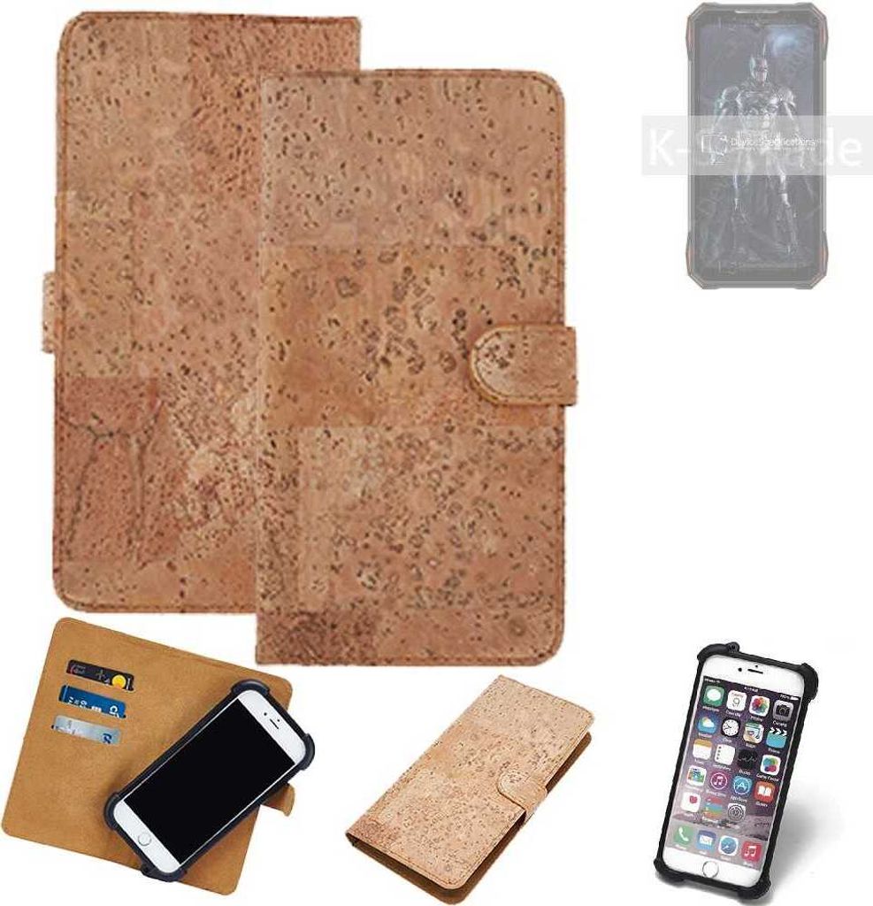 K-S-Trade Hülle kompatibel mit Doogee S89 Kork Handyhülle Cover Schutzhülle TPU Case Bumper in Hellbraun, (1x)