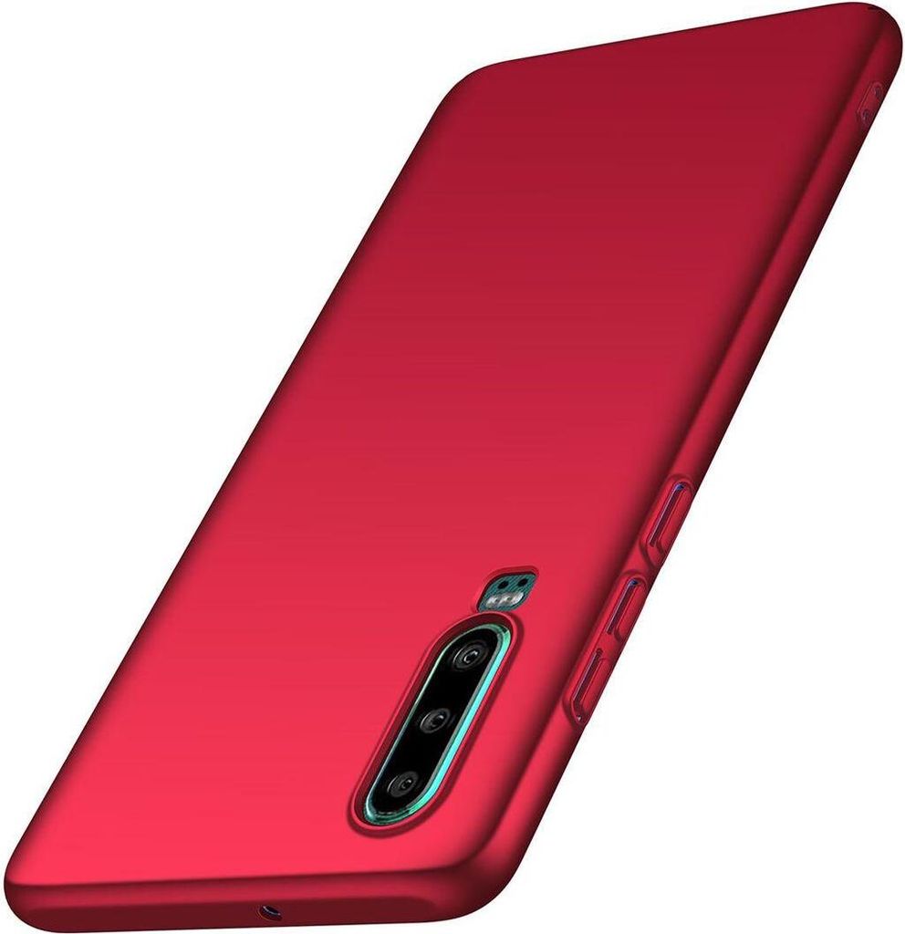 Huawei P30 Hülle, LaimTop Ultra Dünn Hart PC Matt Handyhülle Anti-Slip Anti-Fingerabdruck Schutzhülle für Huawei P30 Rot