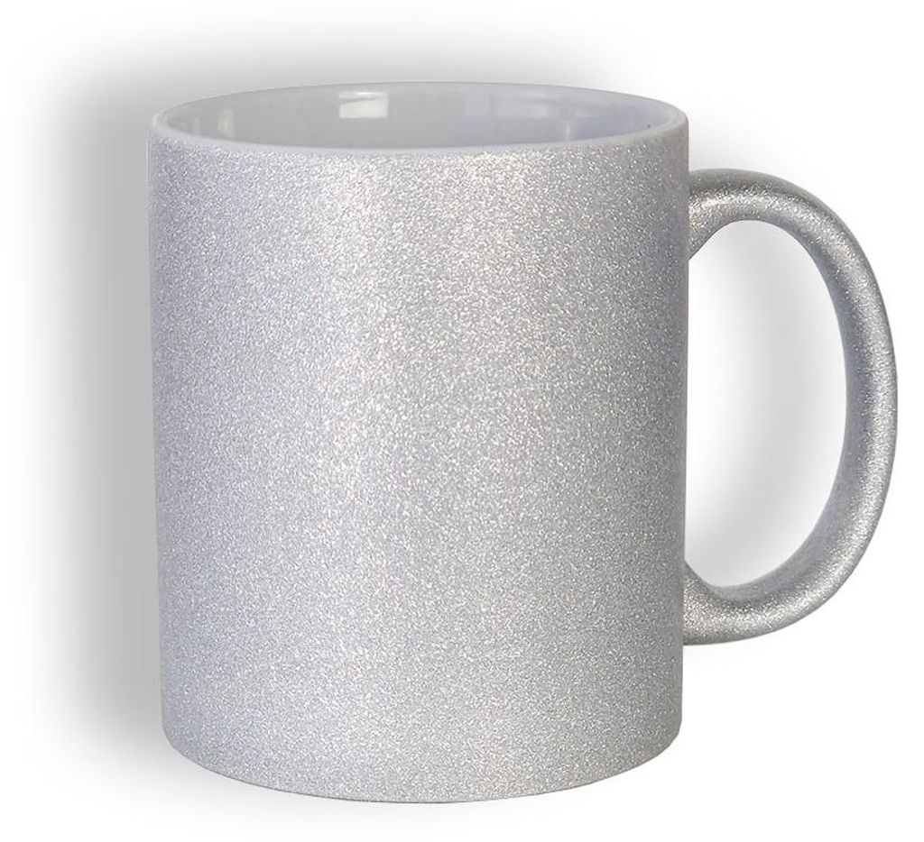 craftcut - Sublimationstasse GLITTER in SILVER - 11 oz/330 Produktbild 