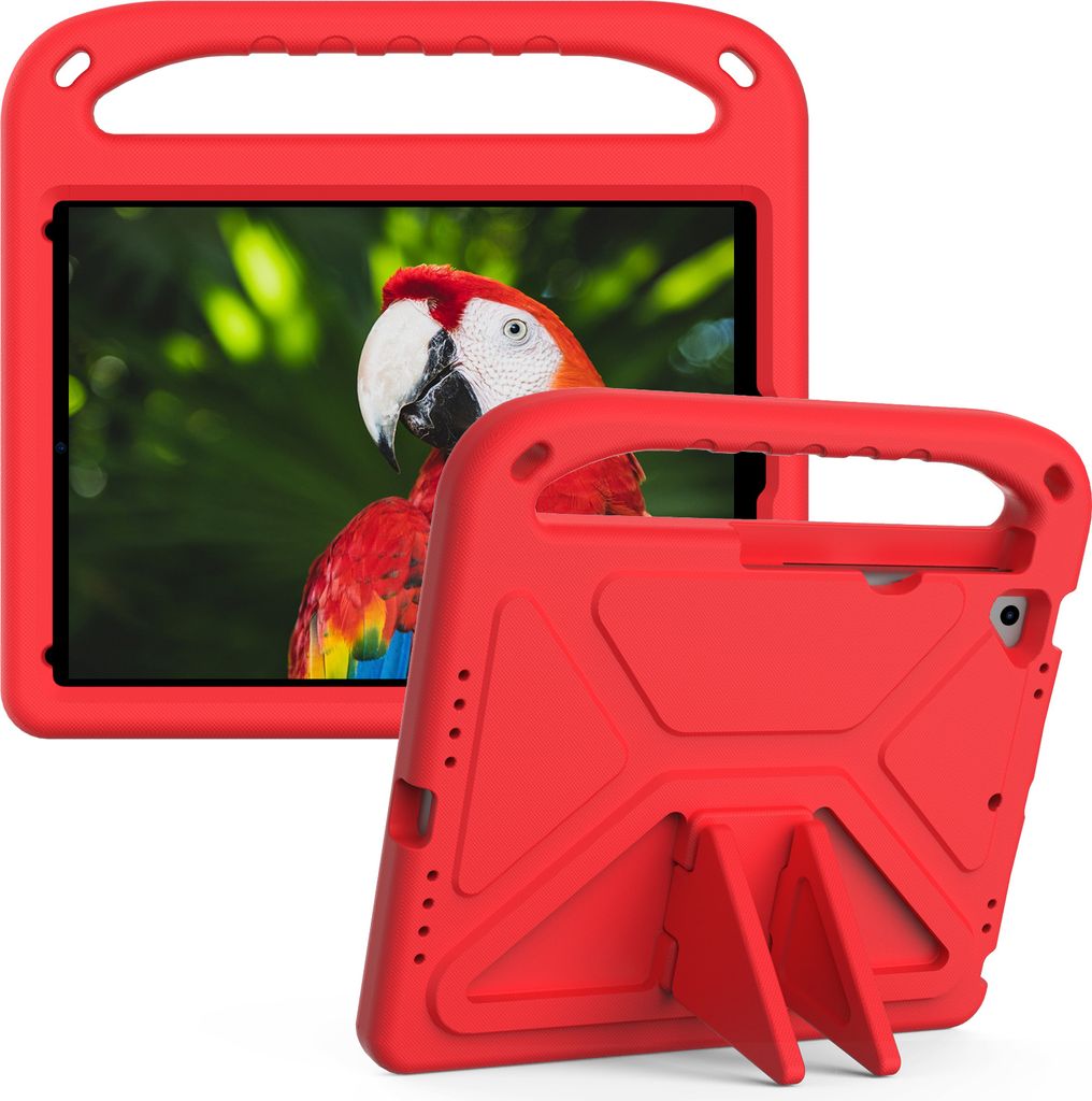 Hülle für iPad Air / Air 2 / iPad 9,7 6th/5th Gen 2018/2017, Leichte Stoßfeste Eva Kinder Schutzhülle mit Griff und Faltbarem Ständer Rot