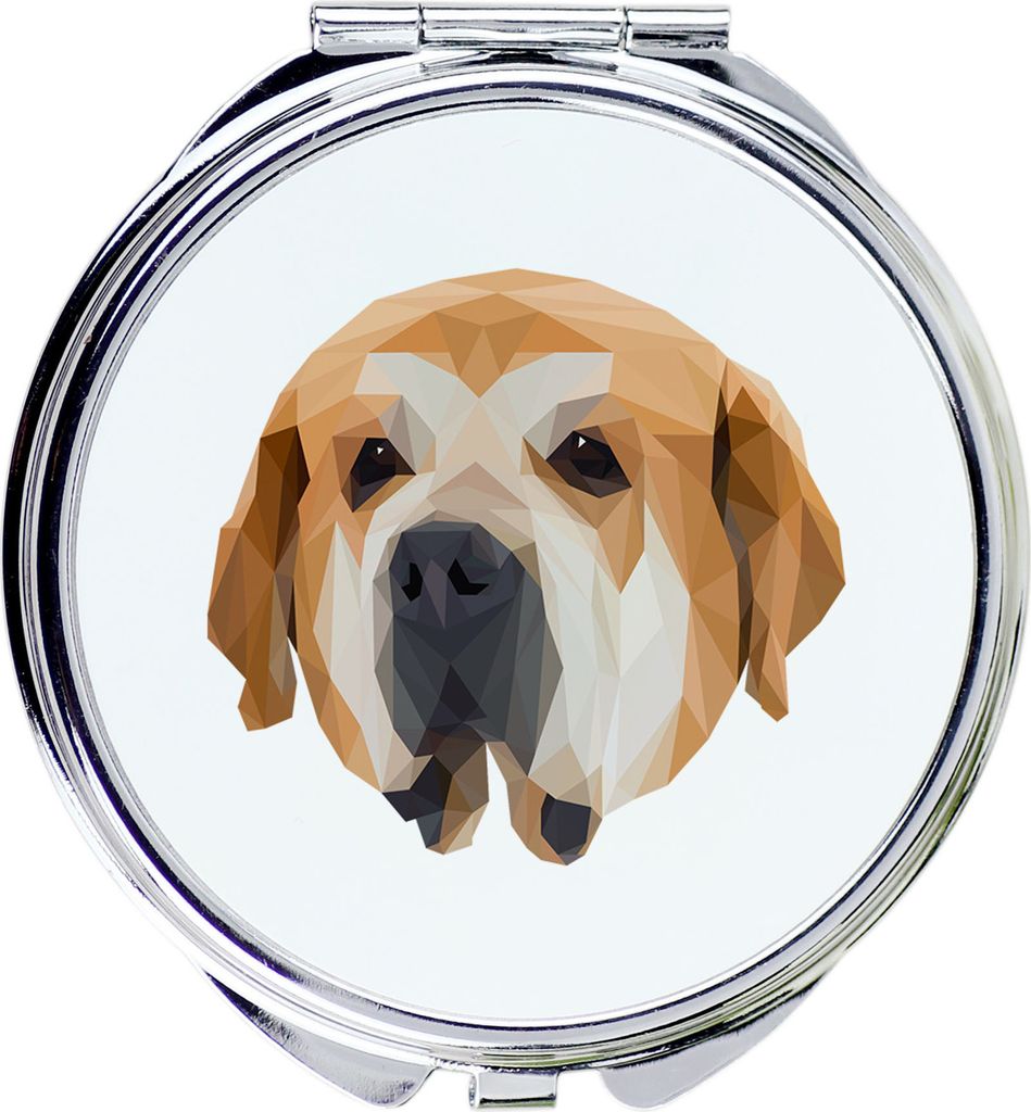 Spanischer Mastiff, Mastín aus León - Spiegel mit Foto und geometrischem Aufdruck der Marke Art-Dog