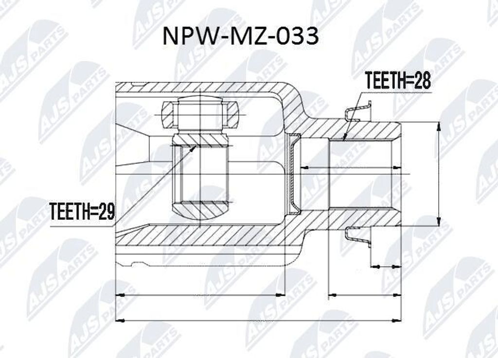 NTY Gelenksatz Antriebswelle Getriebeseitig für MAZDA 5 (CR19) NPW-MZ-033